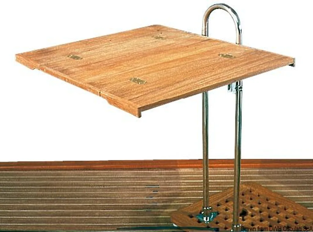Petite table de jardin pliante en teck naturel - Format 70x80 cm