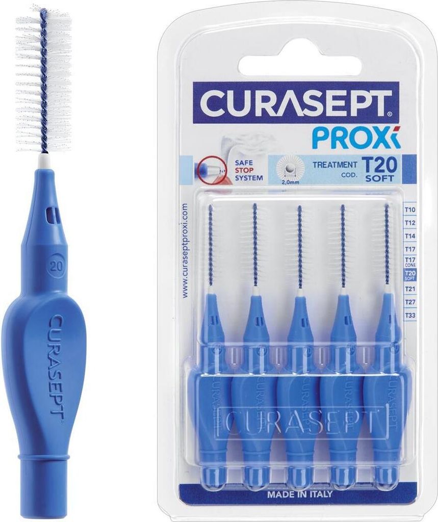 Curasept Proxi Interdental Brushes T20 - Pack of 6 Blue 2.0mm Interdental Brushes