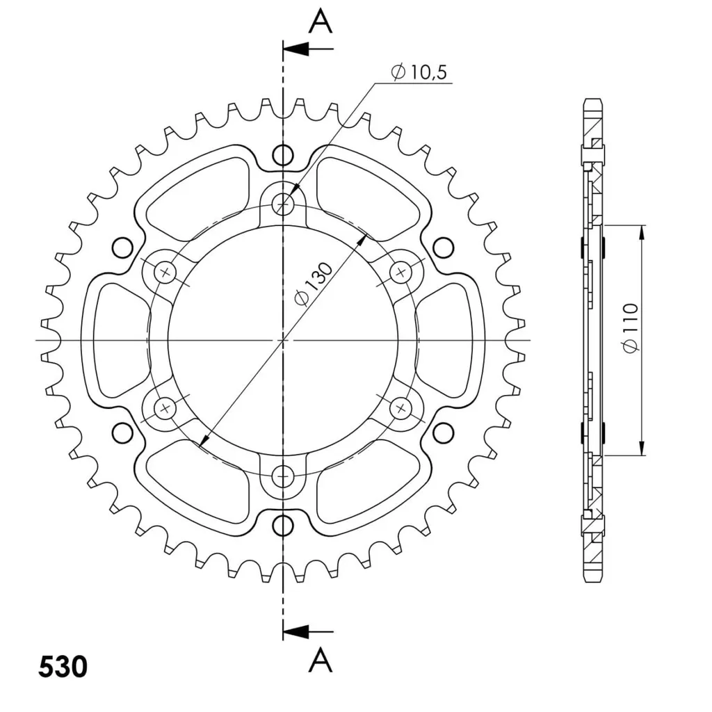 Finie l'usure rapide : Couronne Stealth Supersprox 530 44 dents rouge durable