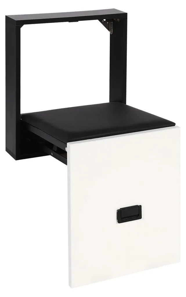 Tabouret de couloir mural pliable - Structure métal et assise rembourrée