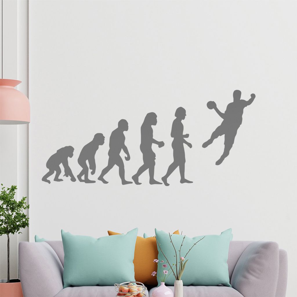 KIWISTAR Evolution - Handball Ballsport Verein Olympia Wandtattoo in 6 Größen - Wandaufkleber Wall Sticker - Dekoration, Küche, Wohnzimmer, Schl...