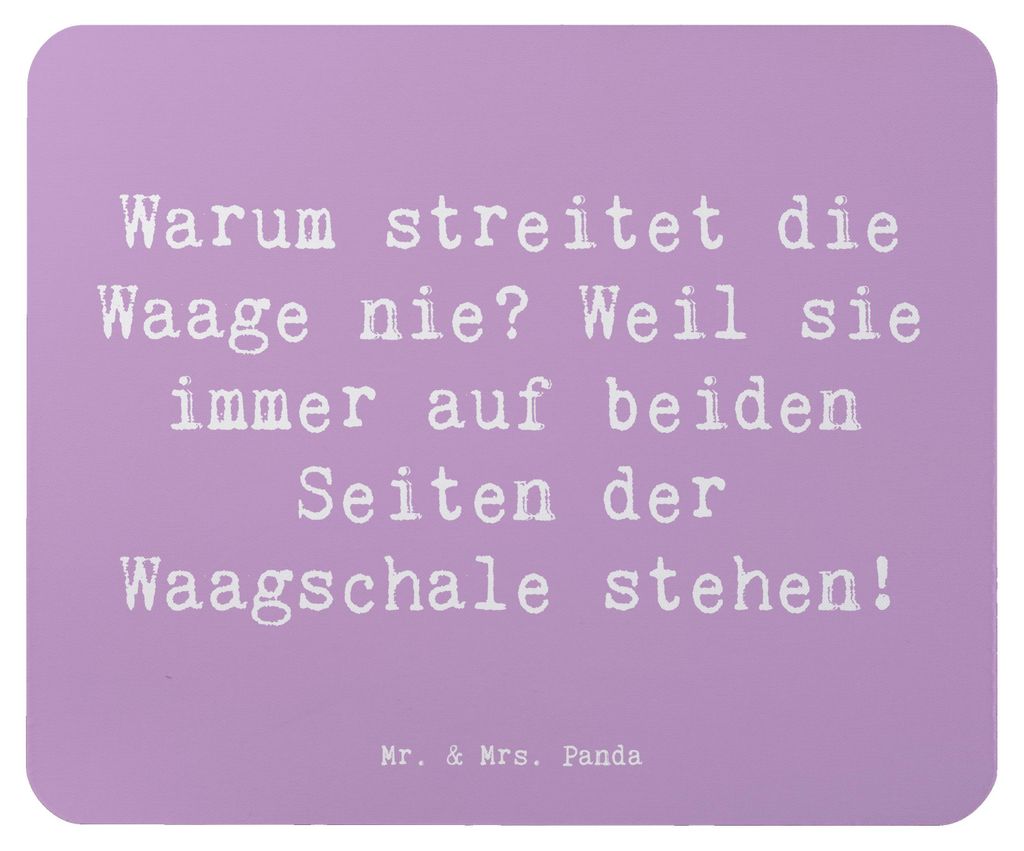 Mr. & Mrs. Panda Mauspad Spruch Waage Harmonie - Lavendeltraum - Geschenk, Horoskop, Geschenke Sternzeichen, Mousepad, laptop, Harmoniebedürfnis, ...