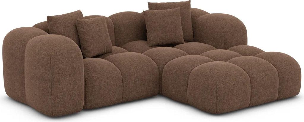 Strukturstoff L-Form Studio Sofa Valora Braun Rechts