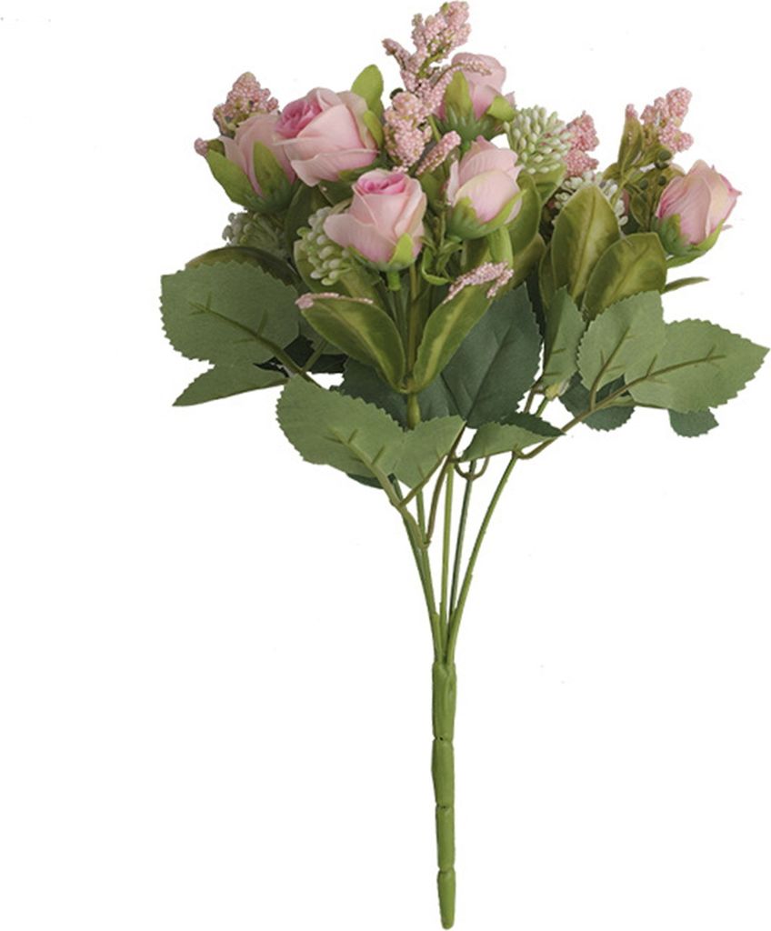Künstlicher Rosenstrauß, verwelkt nicht, kein Gießen, lichtecht, langlebig, 15 Blütenköpfe, Wohnzimmerdekor, Simulationsblumenstrauß, Haushal...