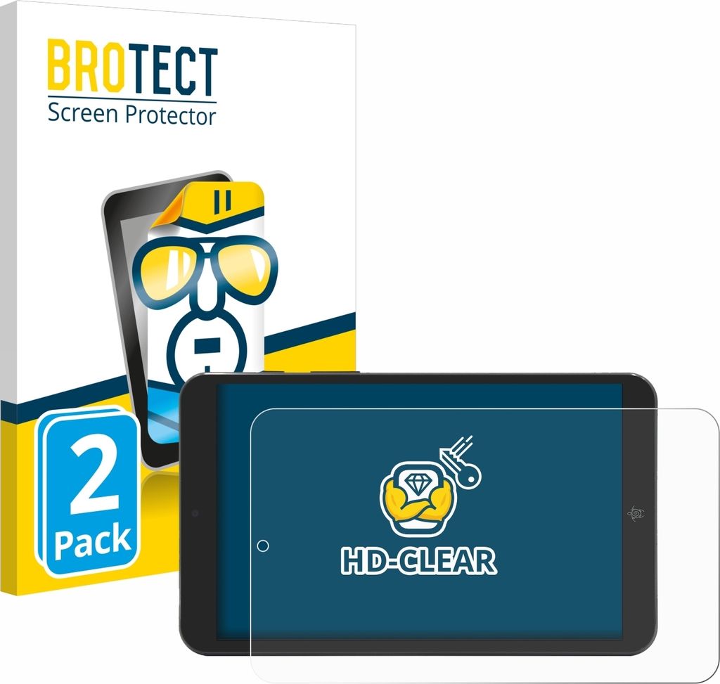 2x Für Mediacom SmartPad Iyo 8 Schutzfolie BROTECT Displayschutz Display Schutz Folie Klar Transparent
