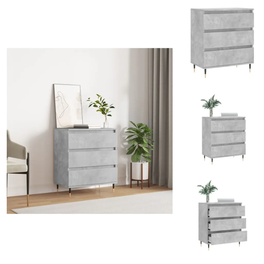 vidaXL Credenza grigio cemento 60x35x70 cm in legno - Credenze