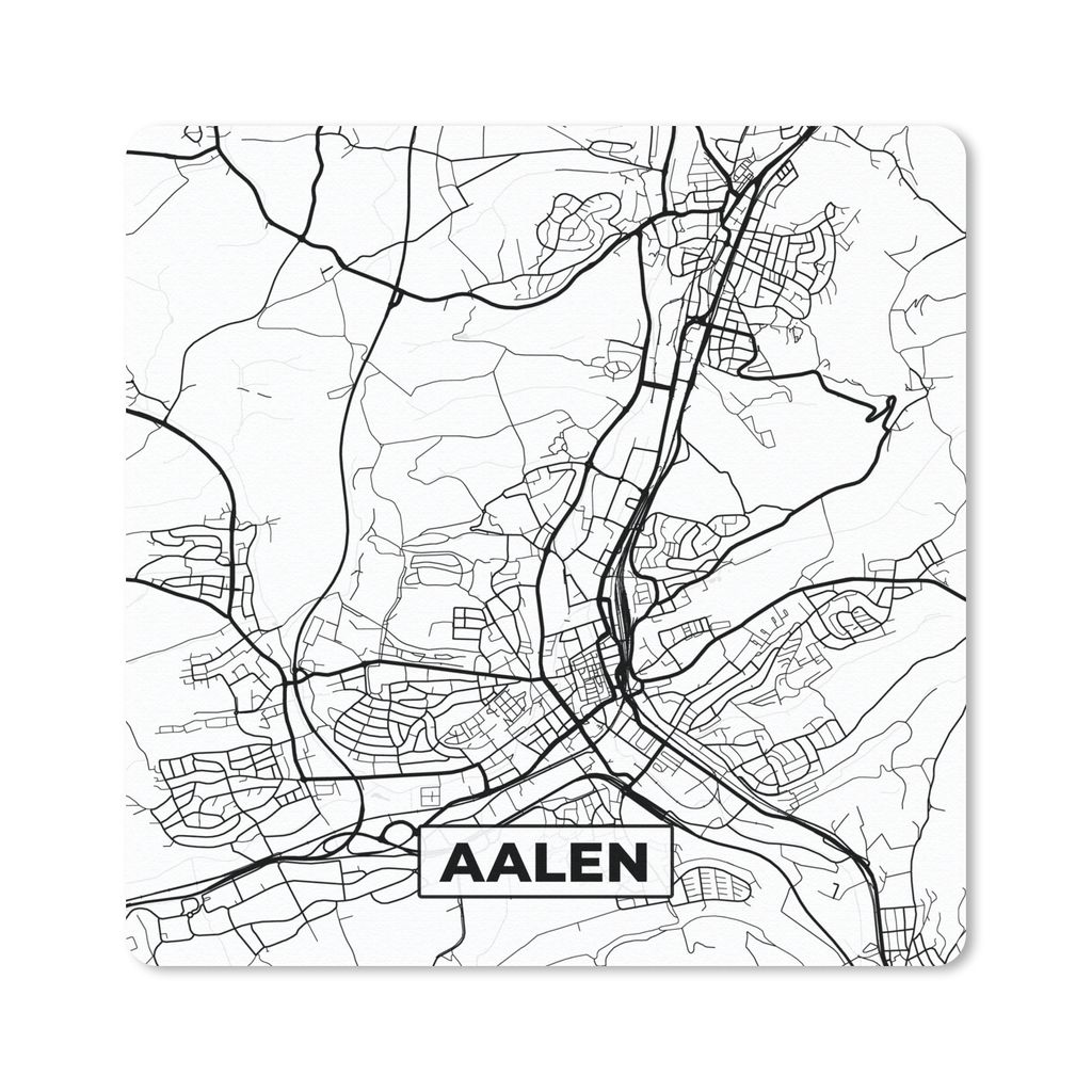 MuchoWow Mauspad Mousepad Aalen - Stadtplan - Karte 20x20 cm - Mousepads - Maus Mat - Pad - Mausunterlage - Desk Mat - Bureauartikeln