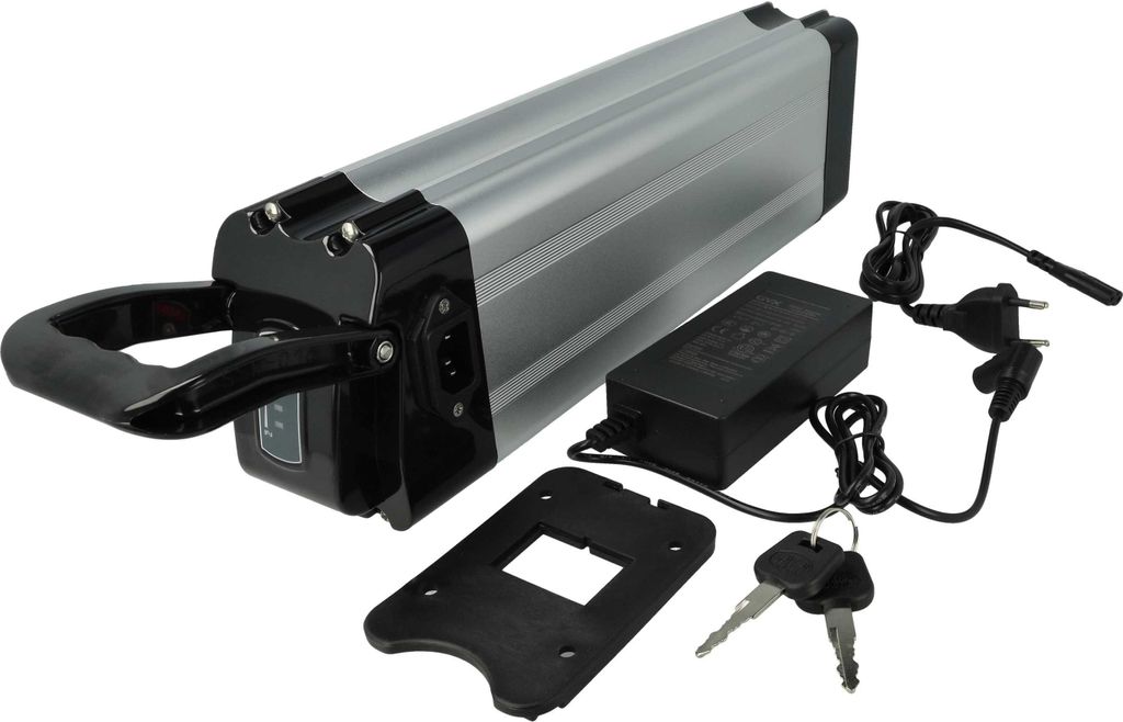 vhbw Sattelrohrakku Akku kompatibel mit Elektrofahrrad mit Sattelrohr-Akkusystem - Inkl. Ladegerät (16,8 Ah, 36 V, Li-Ion)