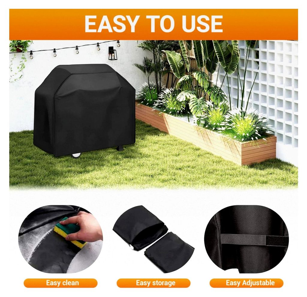 Wetterfeste Grillabdeckung für Gasgrills, 420D Oxford, 145 x 61 x 117 cm, reißfest, UV-Schutz, gegen Verblassen, Rost und Schimmel