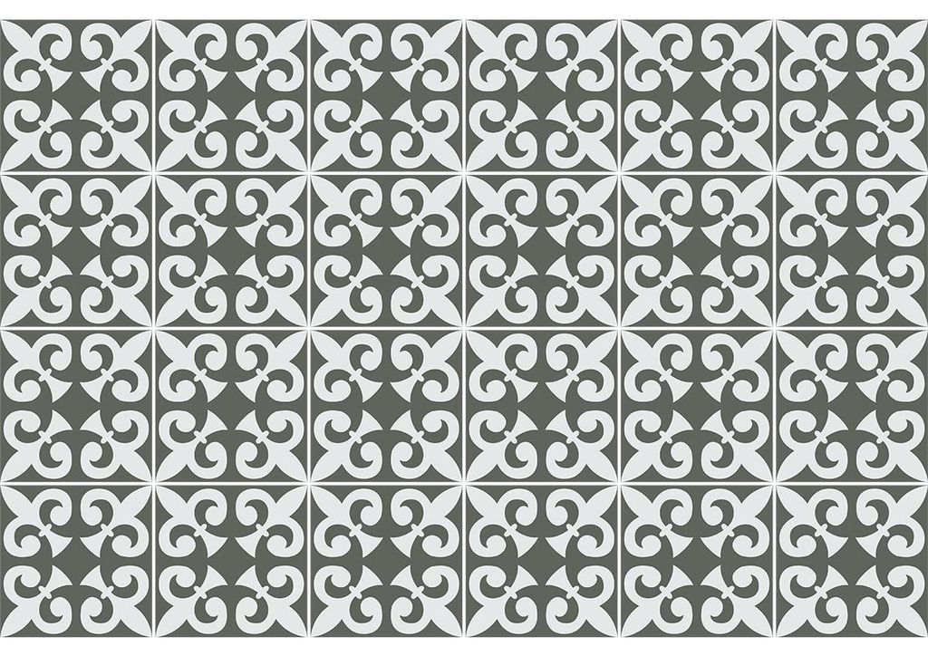 Selbstklebende Fliesenaufkleber für Küche und Bad – 24 Laudina Azulejos Zementfliesenaufkleber – 24 Aufkleber, 15 x 15 cm