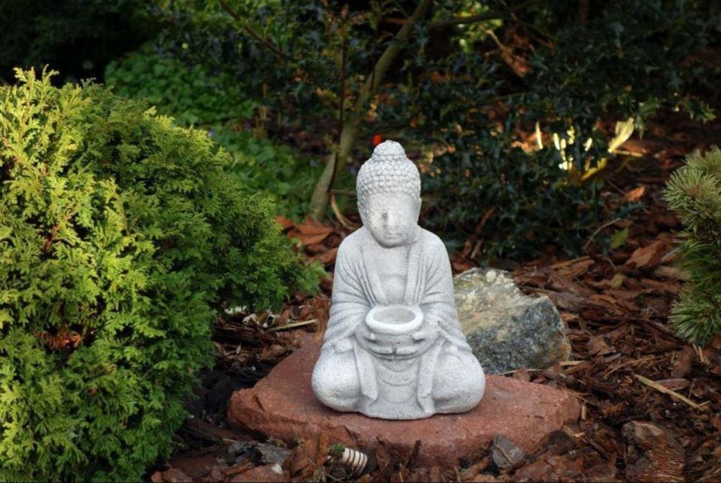 Buddha Skulptur in Steinoptik. Große Skulptur für Garten und Wohnbereich 101129