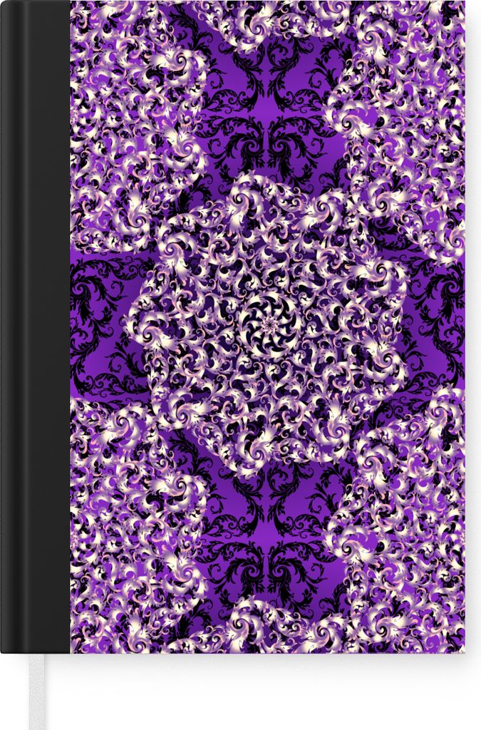 MuchoWow Notizbuch Tagebuch Haushaltsbuch Notebook A5 Rosa - Lila - Muster - Barock - Notizblock - Notizheft - Notebook - Schreibblock - Papier