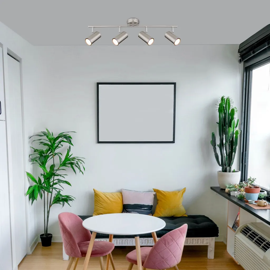 Éclairage Intérieur 4 Spots Directionnels Nickel Mat Spray pour Bureau - 11