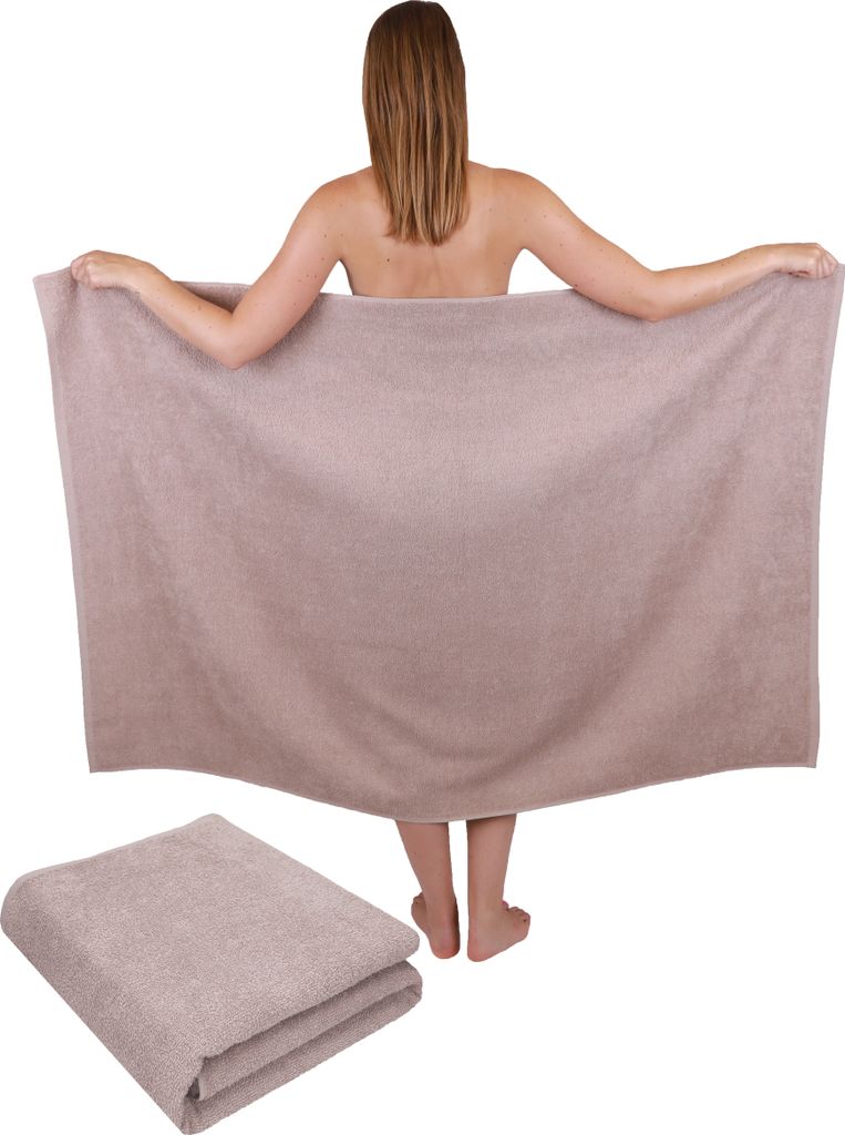 Betz 2 Stück XXL Duschtücher 100 x 150 cm BERLIN Badetücher 100% Baumwolle Farbe – cappuccino
