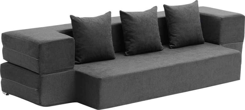Schlafsofa Klappsofa 3 in 1 Faltbare Couch mit 3 Kissen Produktbild 