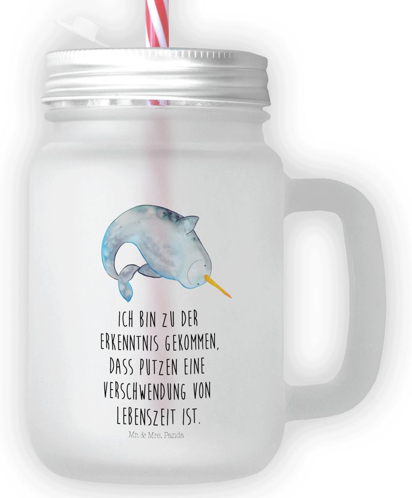 Mr. & Mrs. Panda Glas Narwal - Transparent - Geschenk, Produktbild 