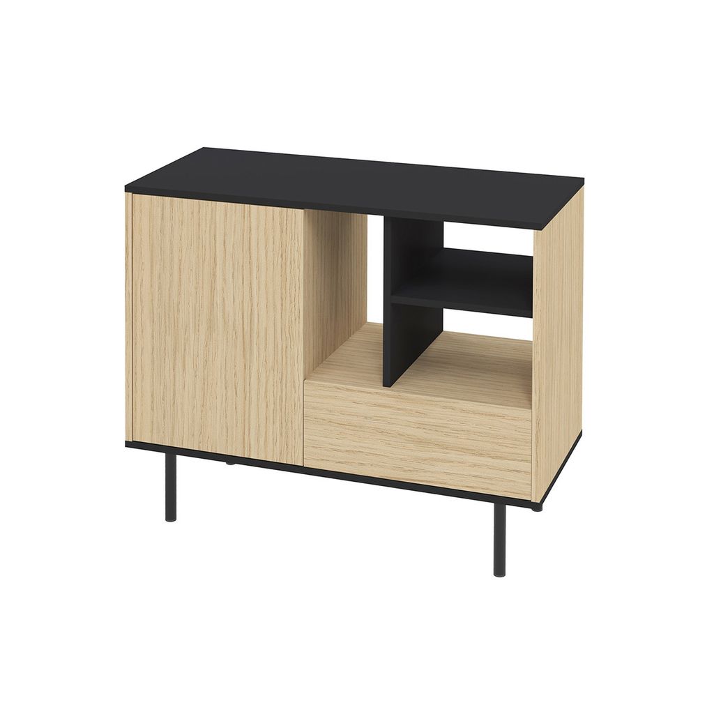 Interia Buffetschrank Mona Schwarz - Eiche Hell