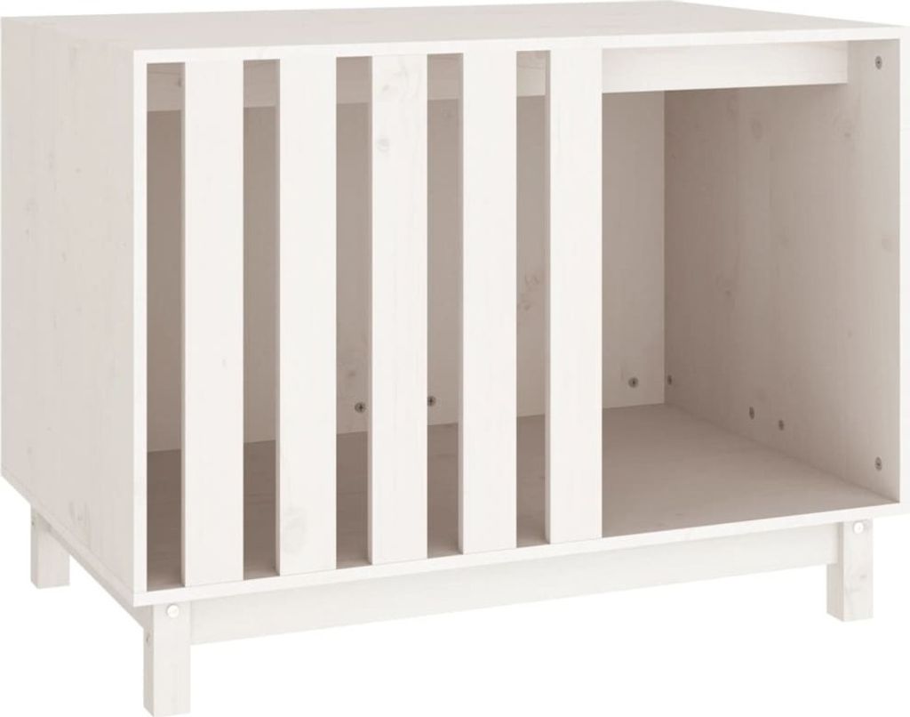 vidaXL Hundehütte Weiß 90x60x67 cm Massivholz Kiefer Produktbild 