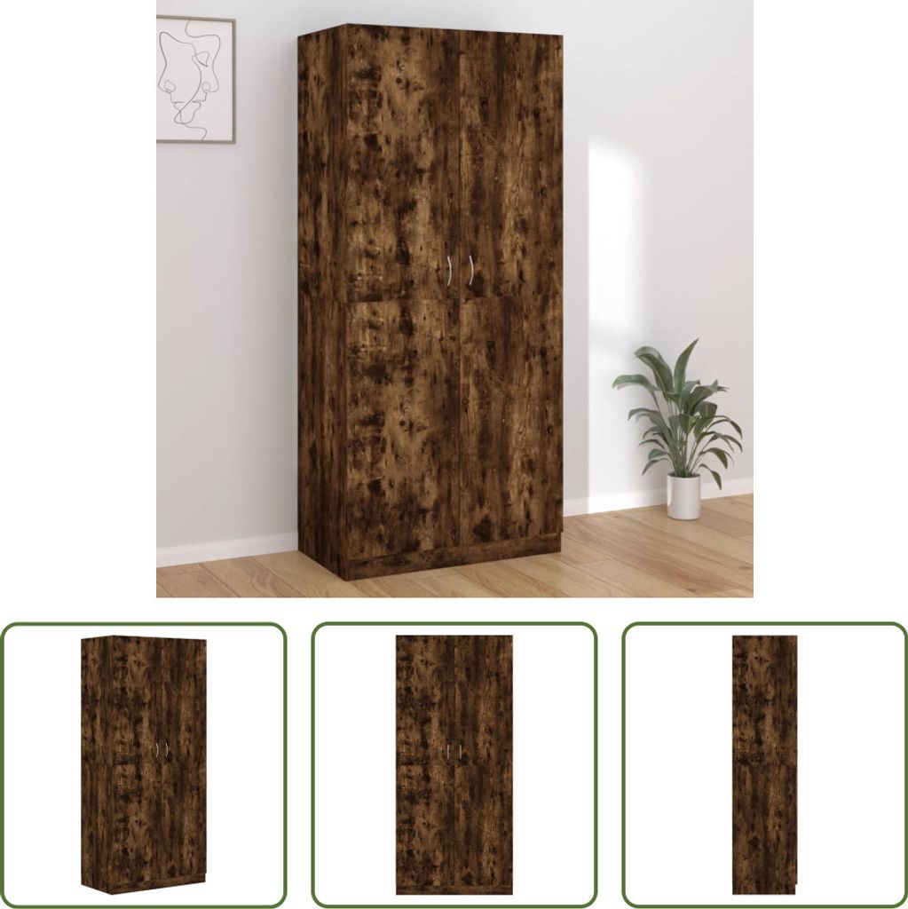 The Living Store Šatní skříň kouřový dub 90x52x200 cm Obrázek produktu 