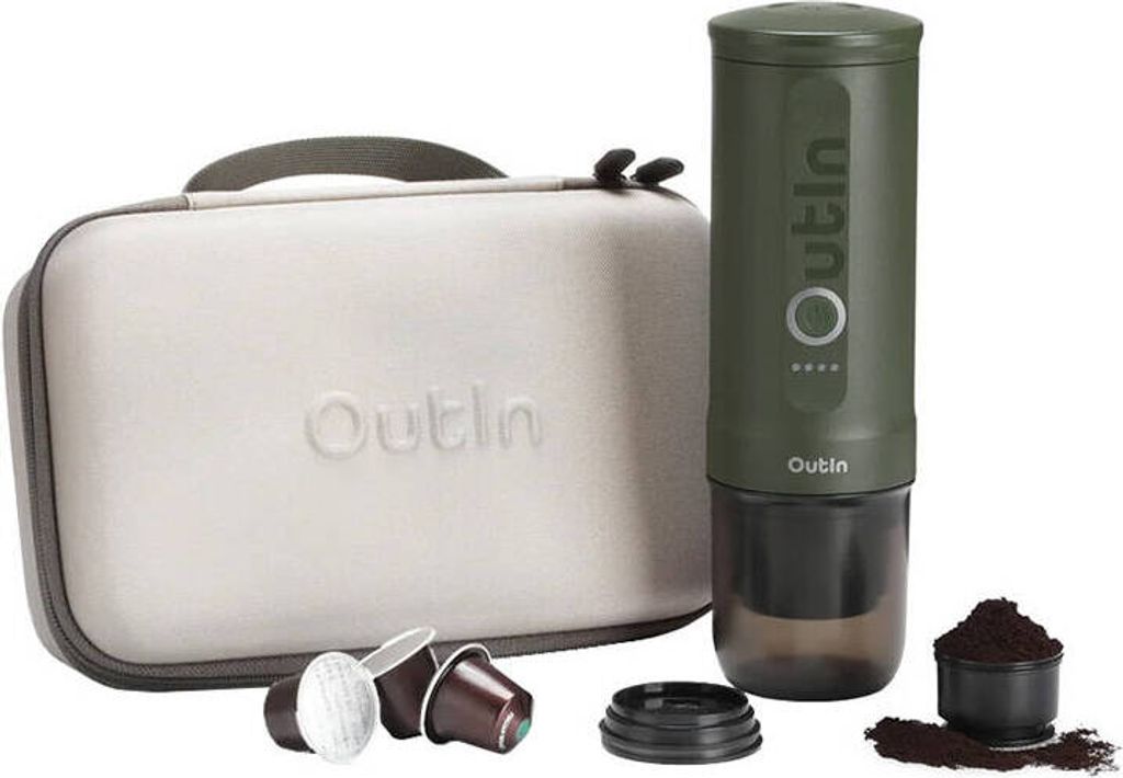 OutIn Nano Espressomaschine Grün Travel Kit Produktbild 
