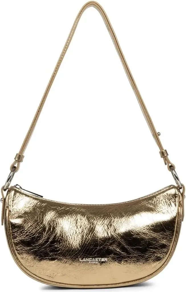 Sac Lancaster Fashion Firenze Or en cuir métallisé avec zip sécurisé