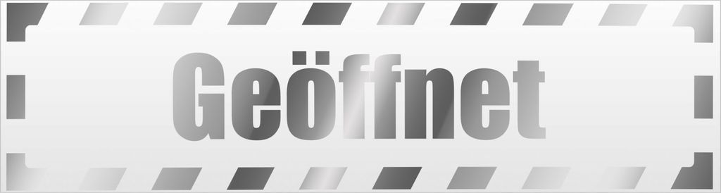 Kiwistar Geöffnet gestreift Magnetschild Schild magnetisch - 45cm Chrom - Magnetfolie für Auto PKW Kfz