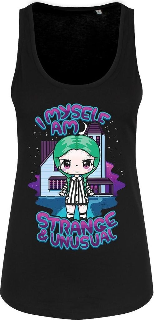 Mio Moon - "I Myself Am Strange & Unusual" Top für Damen GR3940 (XL) (Schwarz)