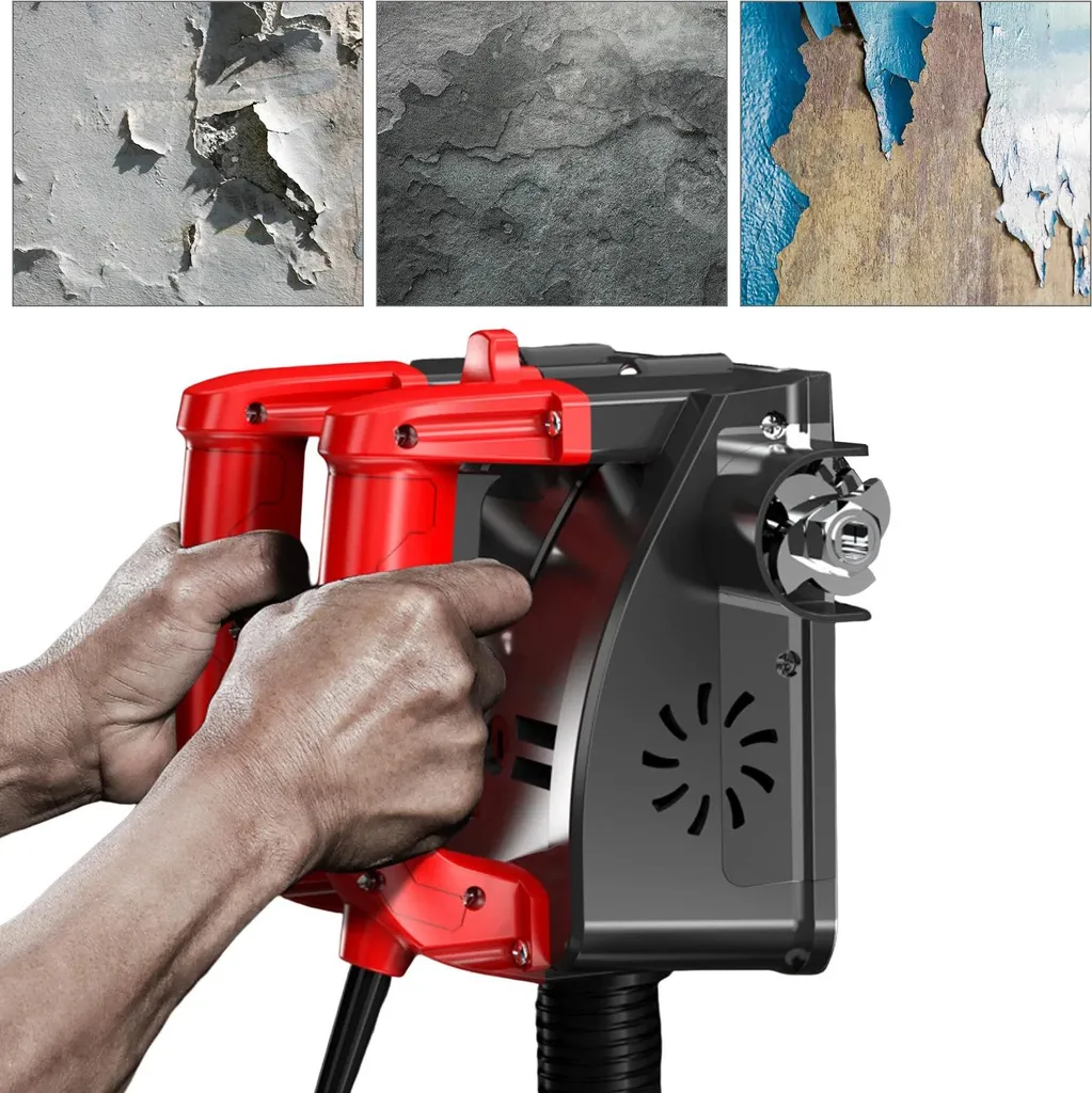 Fraiseuse à béton 1200W 3000 tr/min avec kit de raclage mural rouge