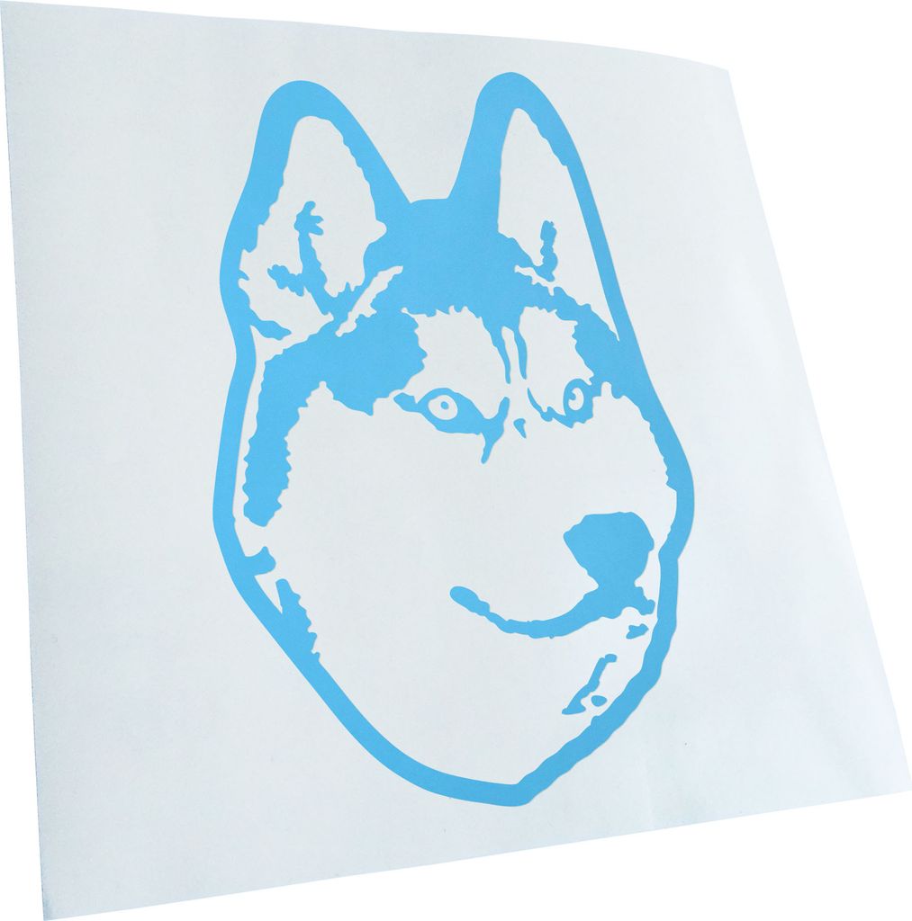Kiwistar - Autoaufkleber - Siberian husky Hund - Lichtblau - 60x40cm - Aufkleber für Auto, Laptop, Fahrrad, LKW, Motorrad mehrfarbig JDM Decal Racing