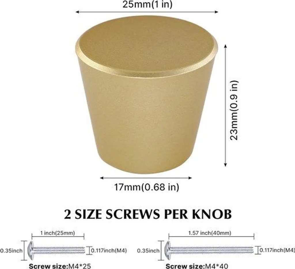 Lot de 10 poignées de tiroirs dorées en fonte pour meubles et commodes