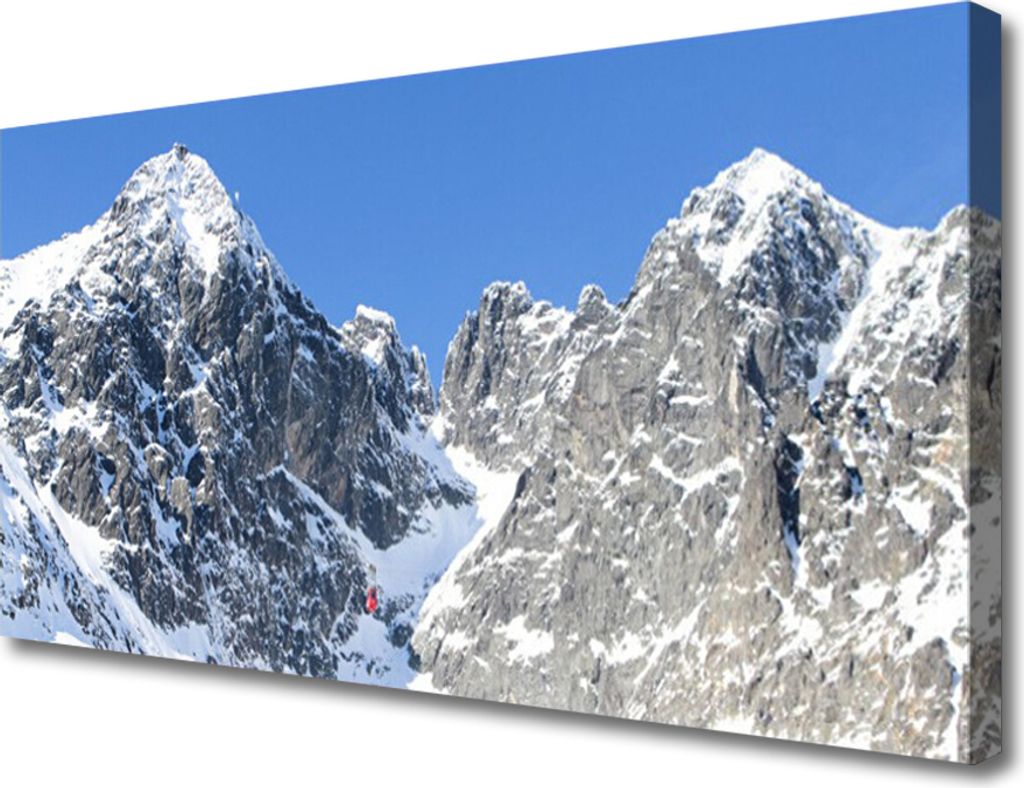 Tulup Leinwand-Bilder 100x50 Wandbild Canvas Kunstdruck Gebirge Schnee Landschaft