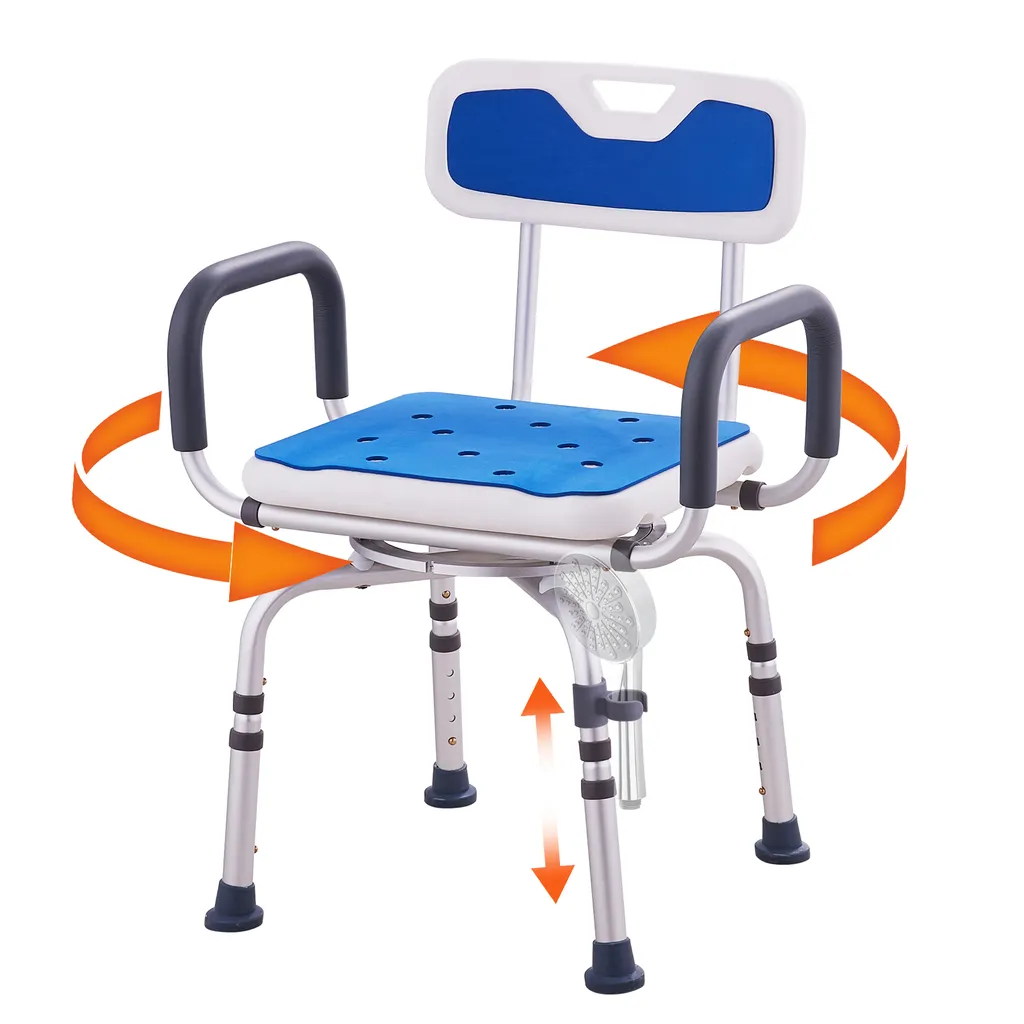 Tabouret de douche pivotant réglable pour baignoire et douche intérieure