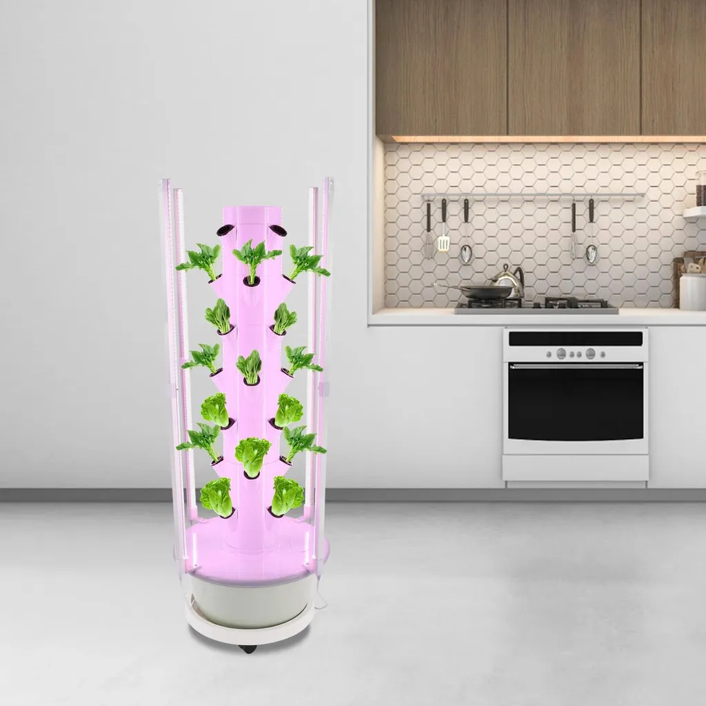 Tour hydroponique verticale 30L : cultivez sans terre 28 plantes chez vous