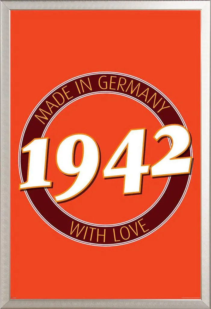 Poster Storico 1942 Germania Shinsuke Maxi Cornice Alluminio Silver
