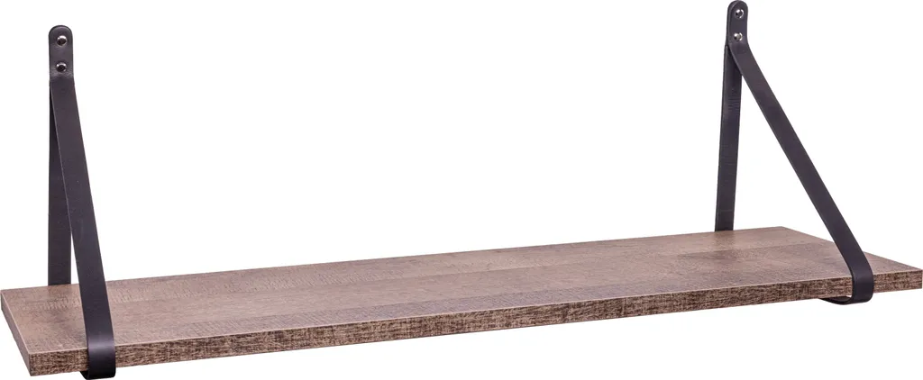 Mensola ABRATO® 60x25x1,8 cm Colonial Grange Oak - Supporto Pelle