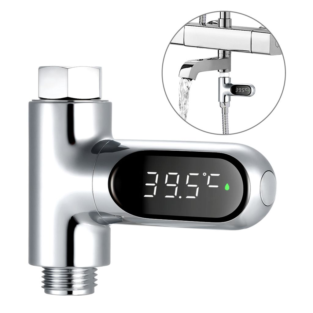 yorten LED-Duschthermometer Digitale Dusche Celsius Temperaturanzeige Duschkopf Wasserthermometer Echtzeit-Badewassertemperatur-Monitor 5-85 ℃