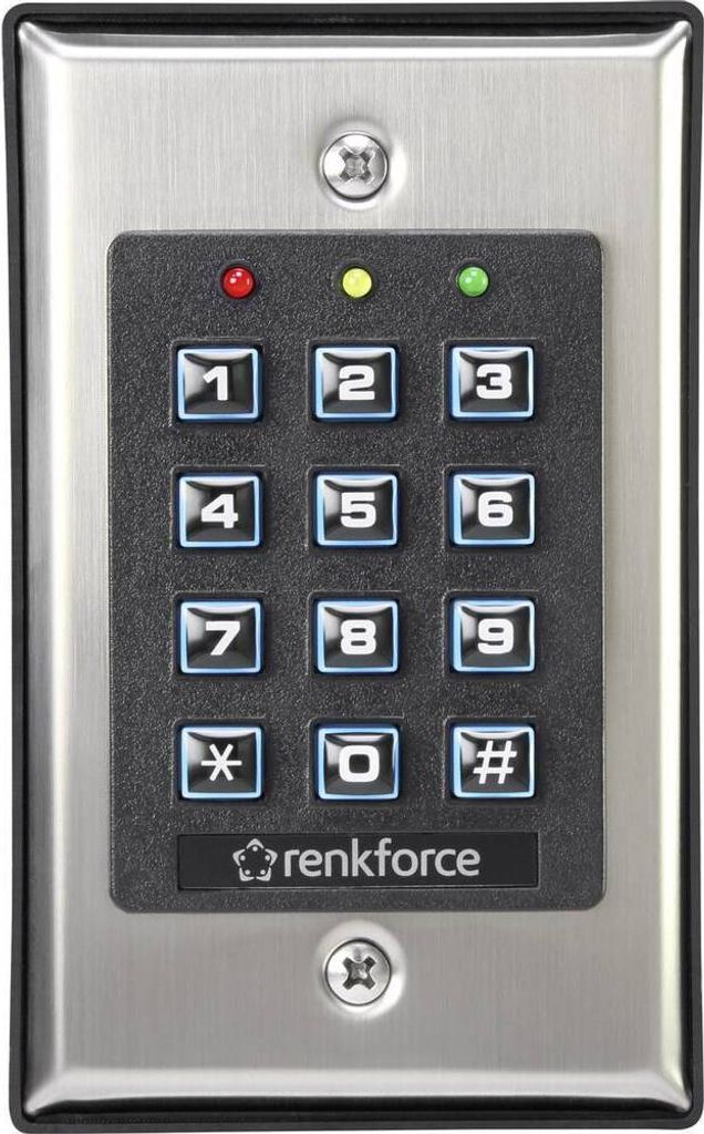 Renkforce 1582597 Codeschloss Aufputz mit beleuchteter Tastatur