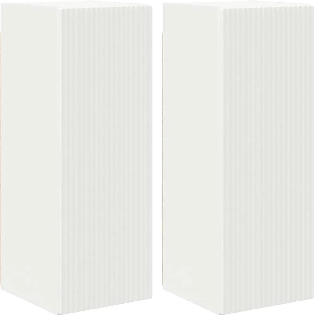 SYFAX Set 2 Mobili TV Bianco 80cm - Look Minimal Wall-Mount