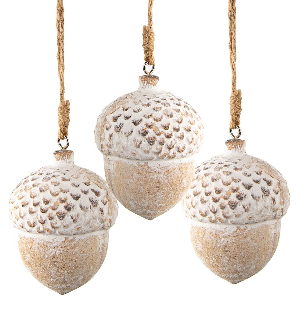 3 Eichelnüsse aus Holz Eichel Christbaumschmuck Natur braun Nostalgie 8 cm