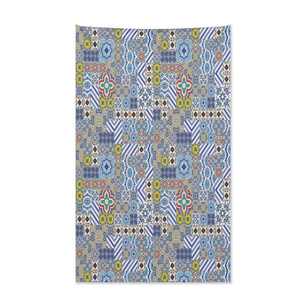 Abakuhaus marokkanisch Wandteppich und Tagesdecke, Nahöstliche Keramik aus Weiches Mikrofaser Stoff Kein Verblassen Klare Farben Waschbar, 140 x 2...