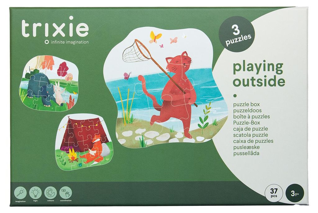 Trixie Formenpuzzle Spielzeug - Draußen spielen - 3 Puzzles Karton