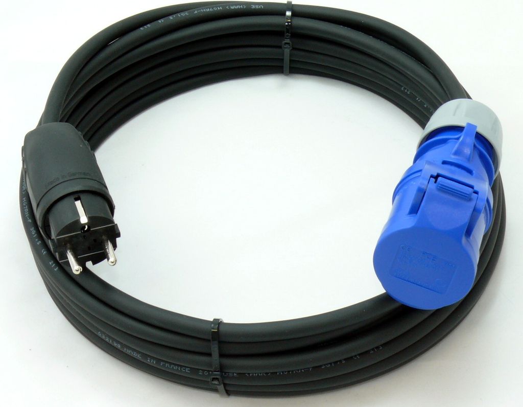 CEE Kupplung auf Schuko Adapterkabel Caravan H07RN-F 3G1,5 / 3G1,5 5-50m, Querschnitt:3x1.5mm², Länge:40m