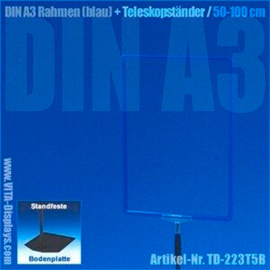 A3 Rahmen (blau) + Teleskopständer 50-100cm