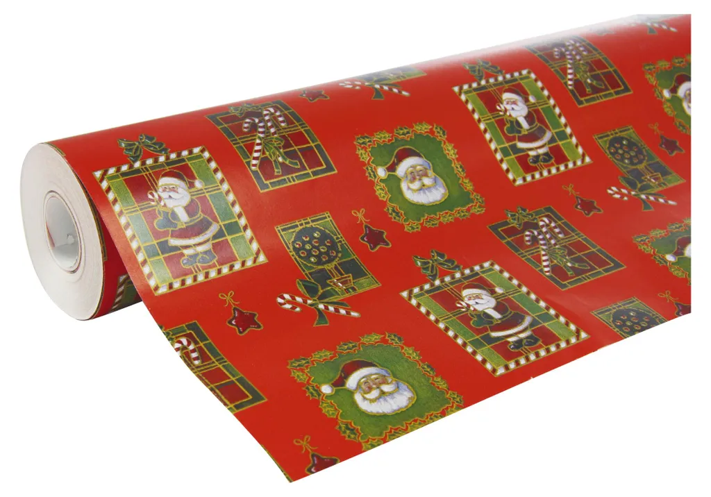 Papier Emballage Noël 50m Clairefontaine GP Alliance Blanc et Orné