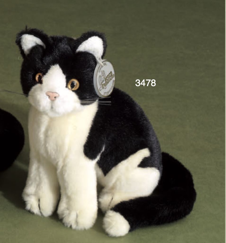 Förster Stofftier Kleine Katze sitzend 20 cm schwarz-weiß