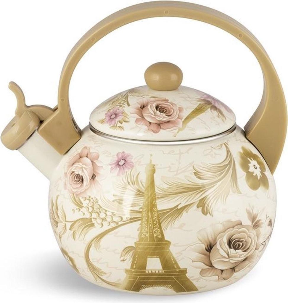 Enamel Line – Retro-Emaille-Flötenkessel – 2,2 Liter