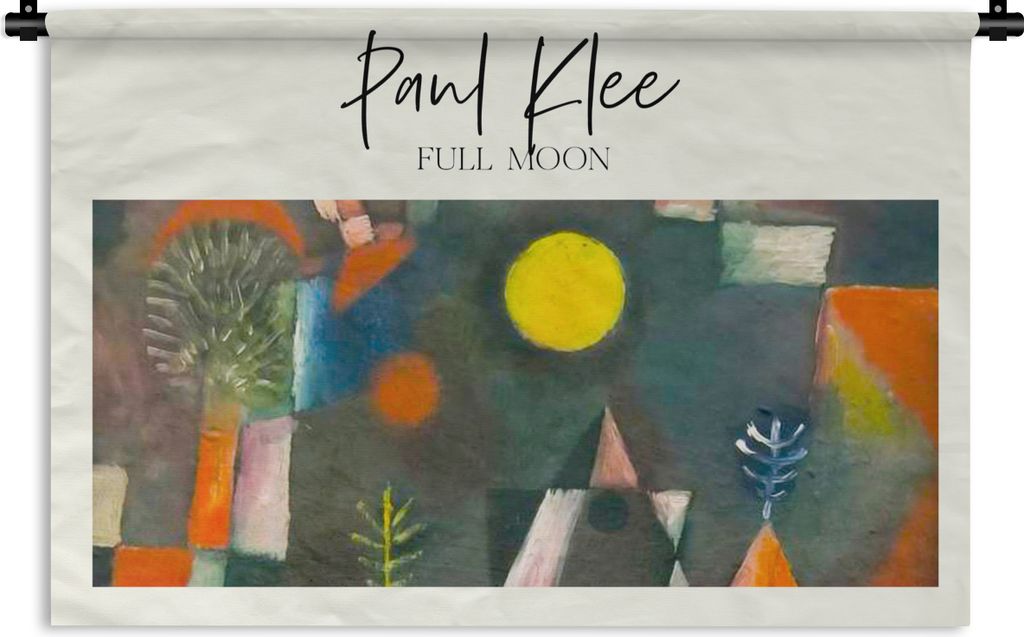 MuchoWow Wandteppich Wandbehang Paul Klee - Gemälde - Vollmond 90x60 cm Tapisserie Dekoration Wandtuch - Wandskulpturen - Bildteppich