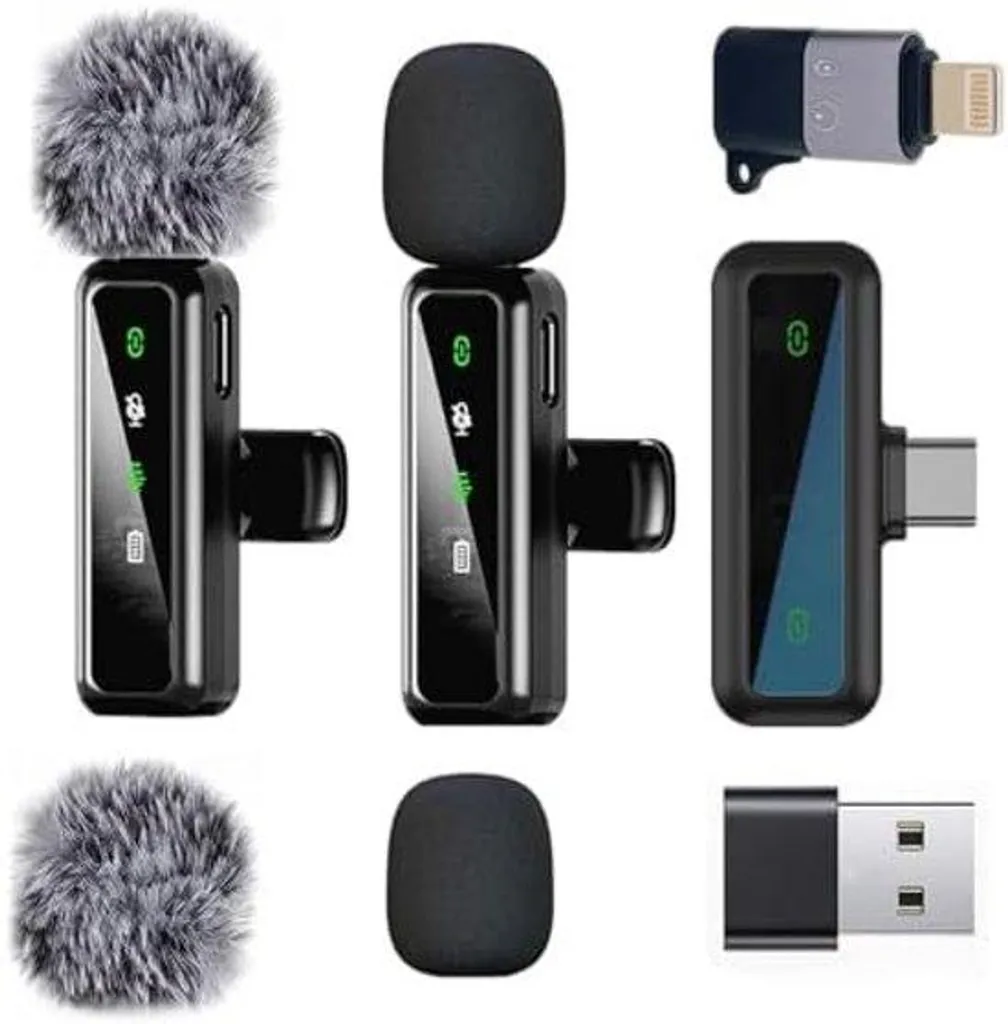 Microphone vlogging et podcast pour iPhone et Android sans fil 200m