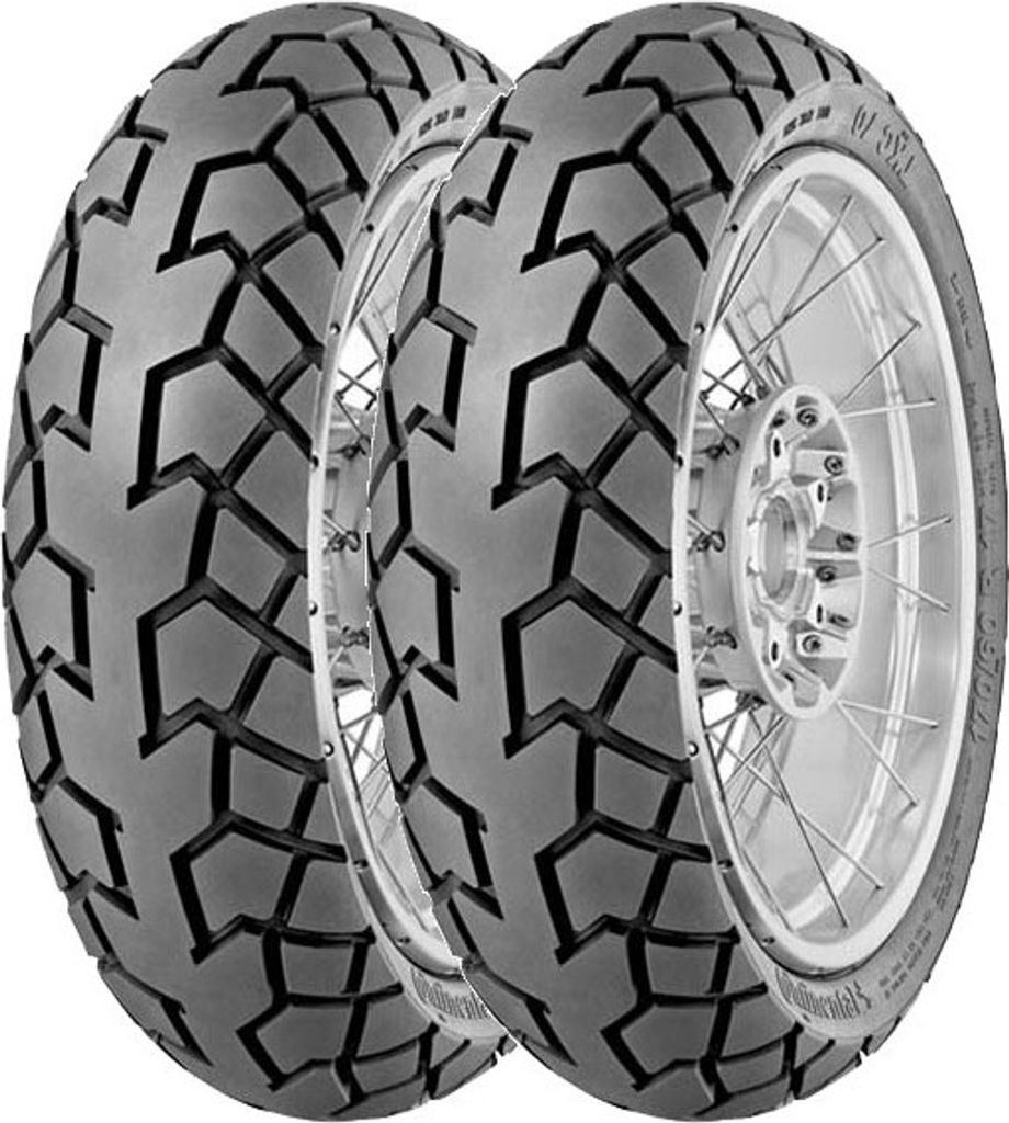 Paar Motorradreifen Continental 110/80-18 58H + 4.00/ -18 64T Tkc70 M+S