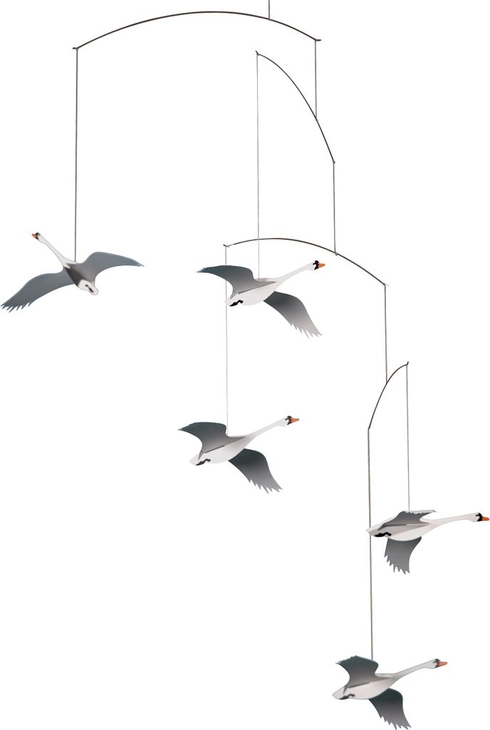 Flensted Mobiles Schwäne des Nordens Karton 55x45 cm weiß, Produktbild 